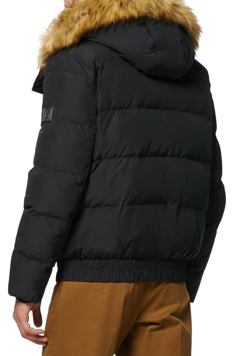 Marc New York Umbra Faux Fur Trim Quilted Jacket, Alternate, color, Black