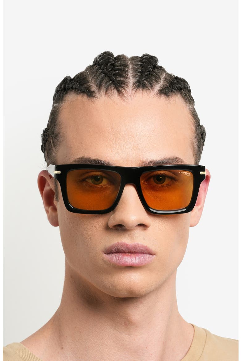 54mm Rectangular Sunglasses, Alternate, color, BLACK YELLOW