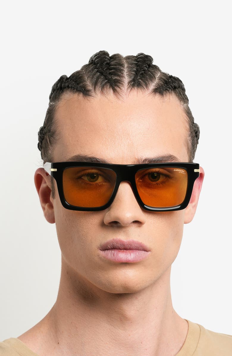 Carrera Eyewear 54mm Rectangular Sunglasses, Alternate, color, Black Yellow