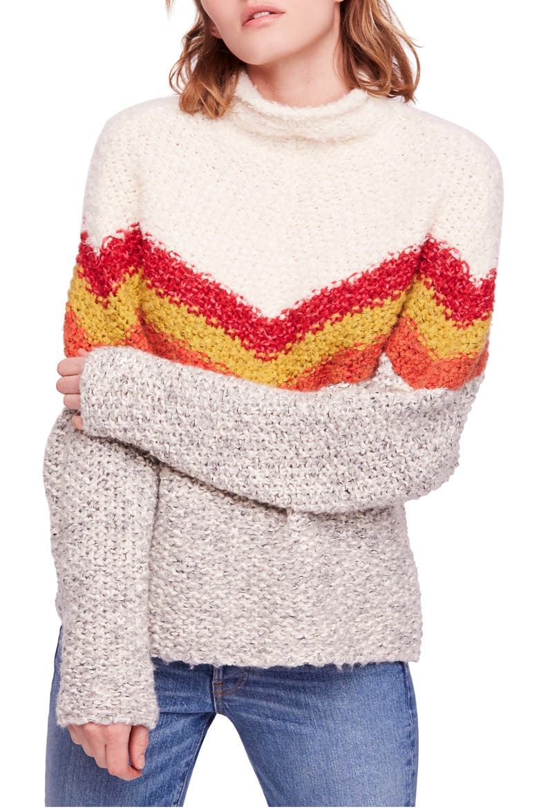 Turn Around Tunic Sweater, Main, color, IVORY COMBO