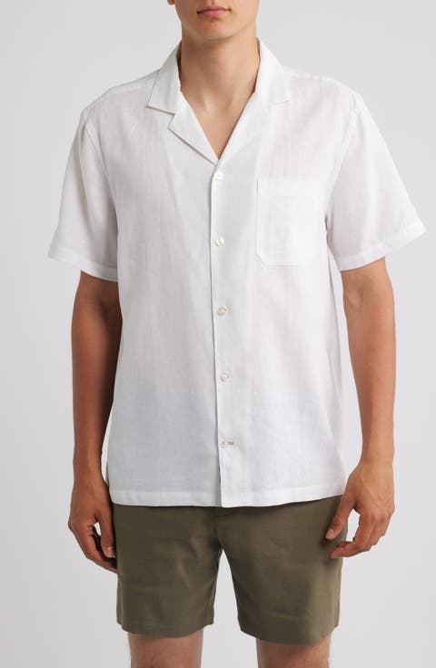 Relaxed Fit Linen Camp Shirt