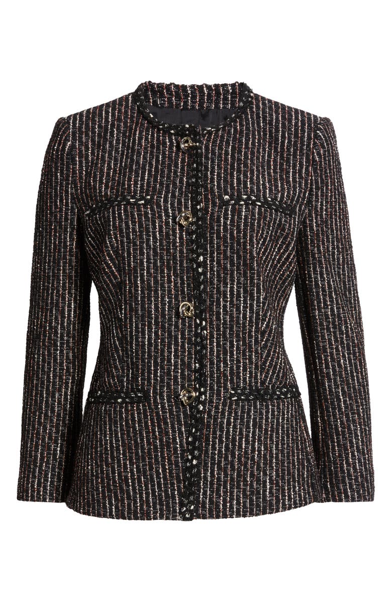BOSS Jia Stripe Tweed Jacket, Alternate, color, 