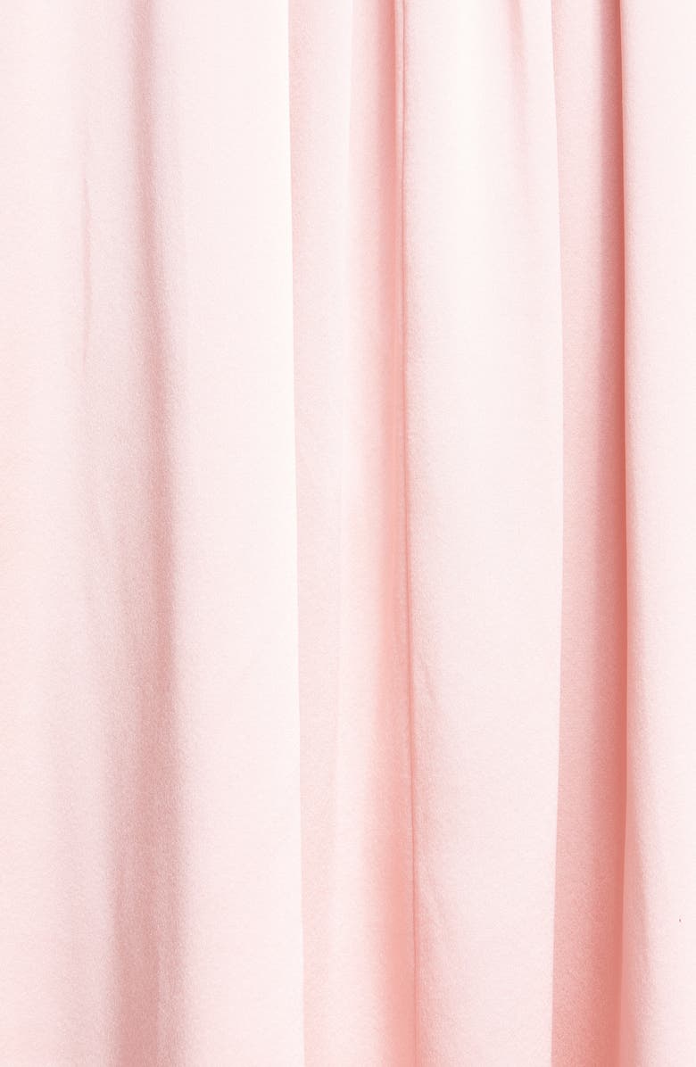 Adam Lippes Tie Neck Long Sleeve Silk Charmeuse Minidress, Alternate, color, 