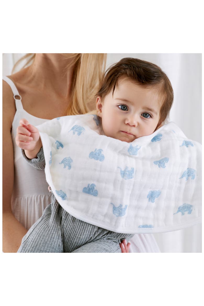 2-Pack Organic Cotton Burpy Bibs, Alternate, color, ANIMAL KINGDOM