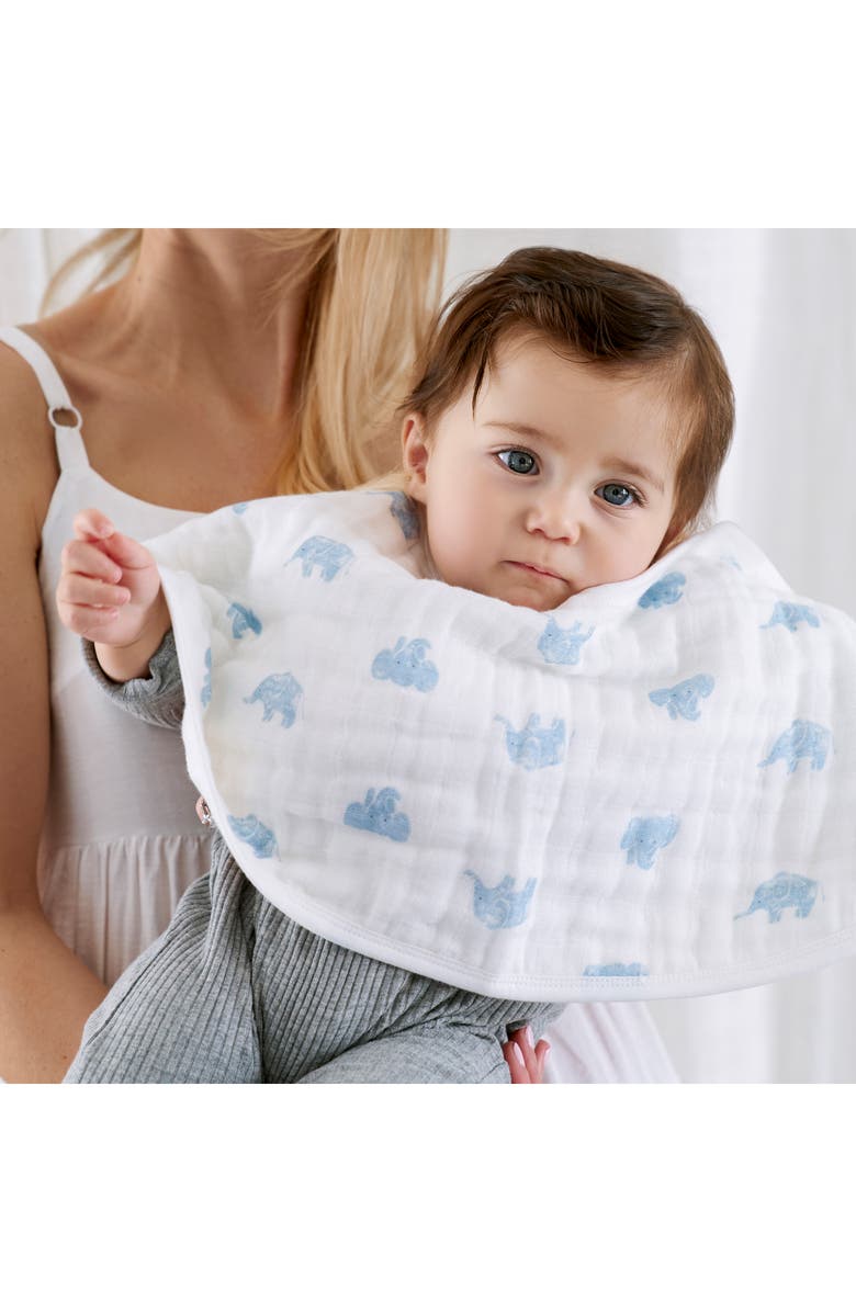 aden + anais 2-Pack Organic Cotton Burpy Bibs, Alternate, color, Animal Kingdom