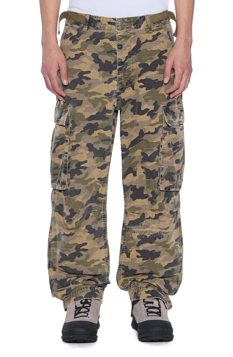 Ksubi Troop Camouflage Cargo Pants, Main, color, Green