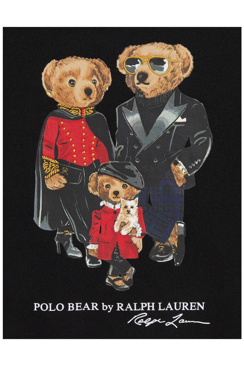 Kids' Polo Bear Family Graphic Print Sweatshirt, Alternate, color, BLACK