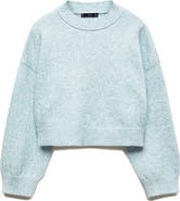 MANGO Drop Shoulder Crop Sweater