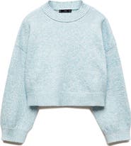 MANGO Drop Shoulder Crop Sweater