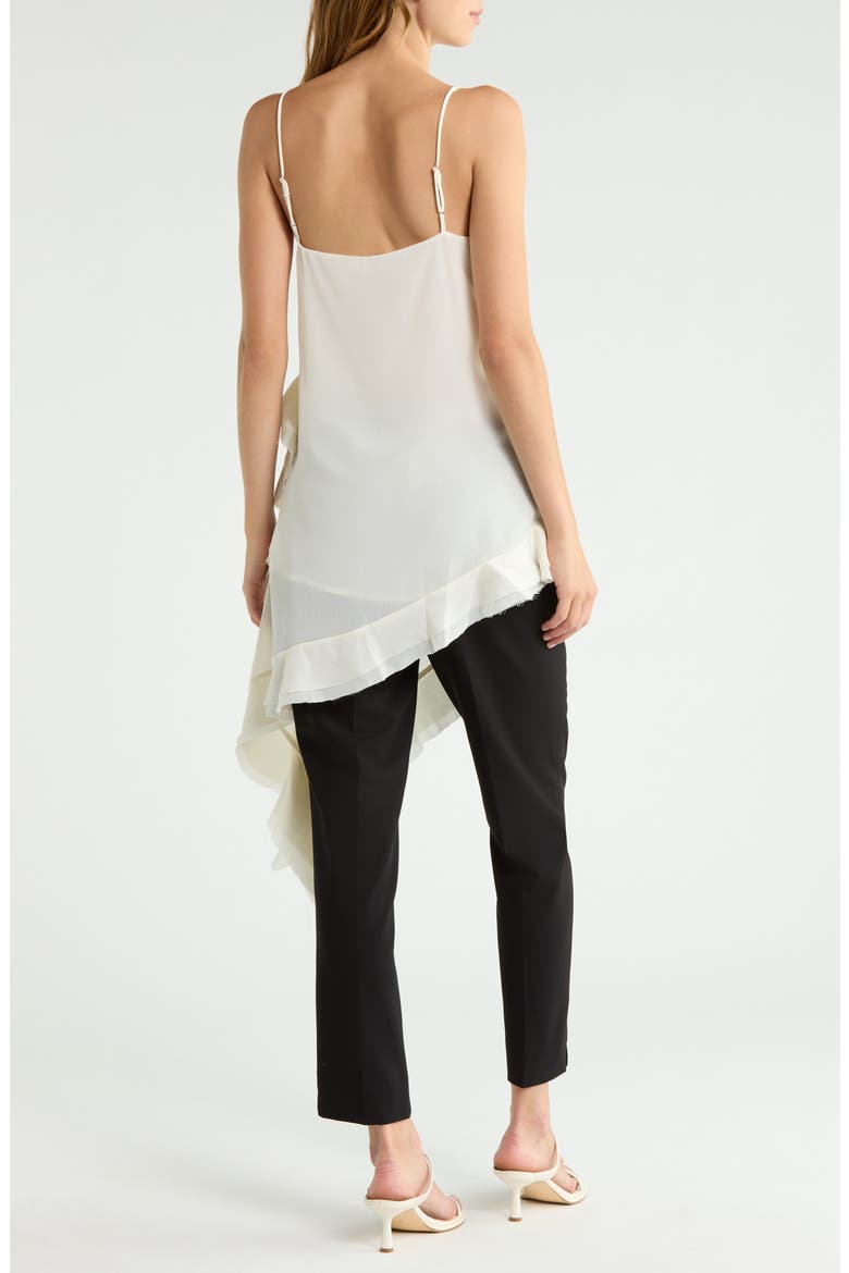Asymmetrical Ruffle Trim Camisole, Alternate, color, CREME