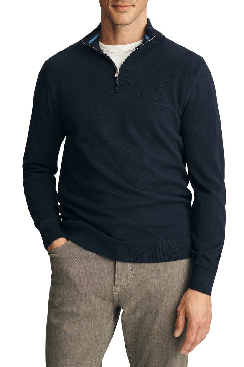 Textured Quarter Zip Sweater, Main, color, TOTAL ECLIPSE
