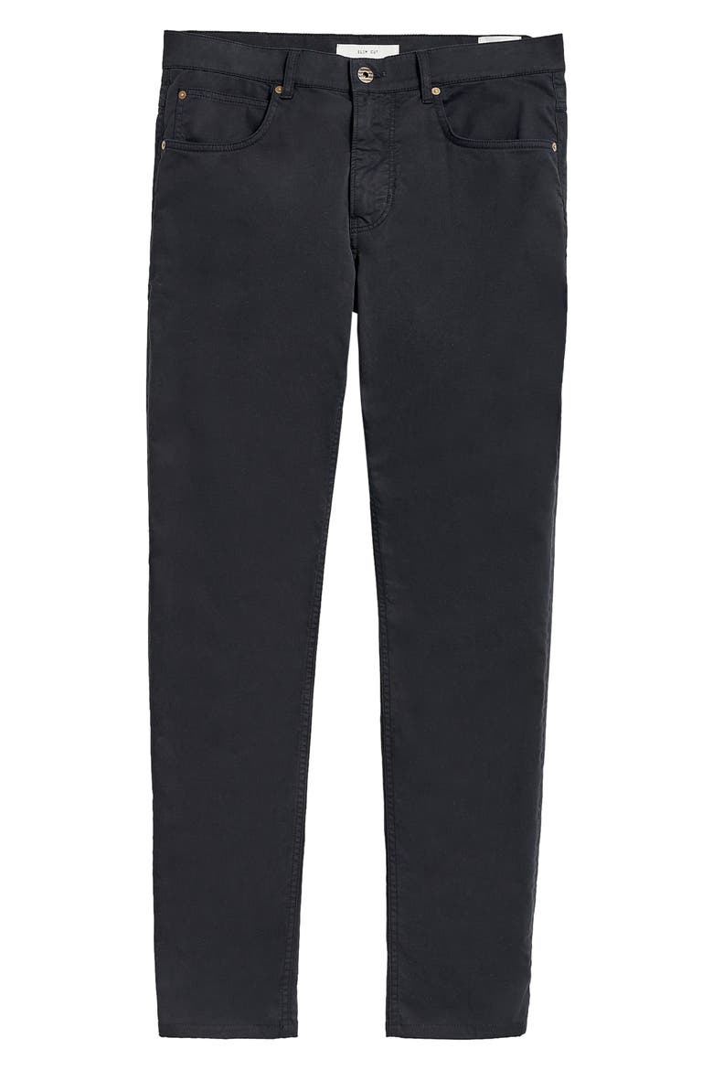 Stretch Cotton Five Pocket Pants, Alternate, color, BLACKDNU
