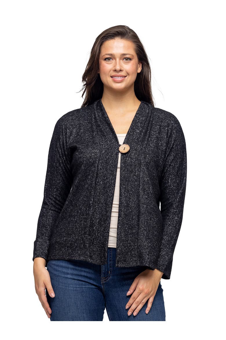 Single Button Front Long Sleeve Womens Cardigan, Main, color, Black