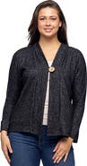 24seven Comfort Apparel Single Button Front Long Sleeve Womens Cardigan