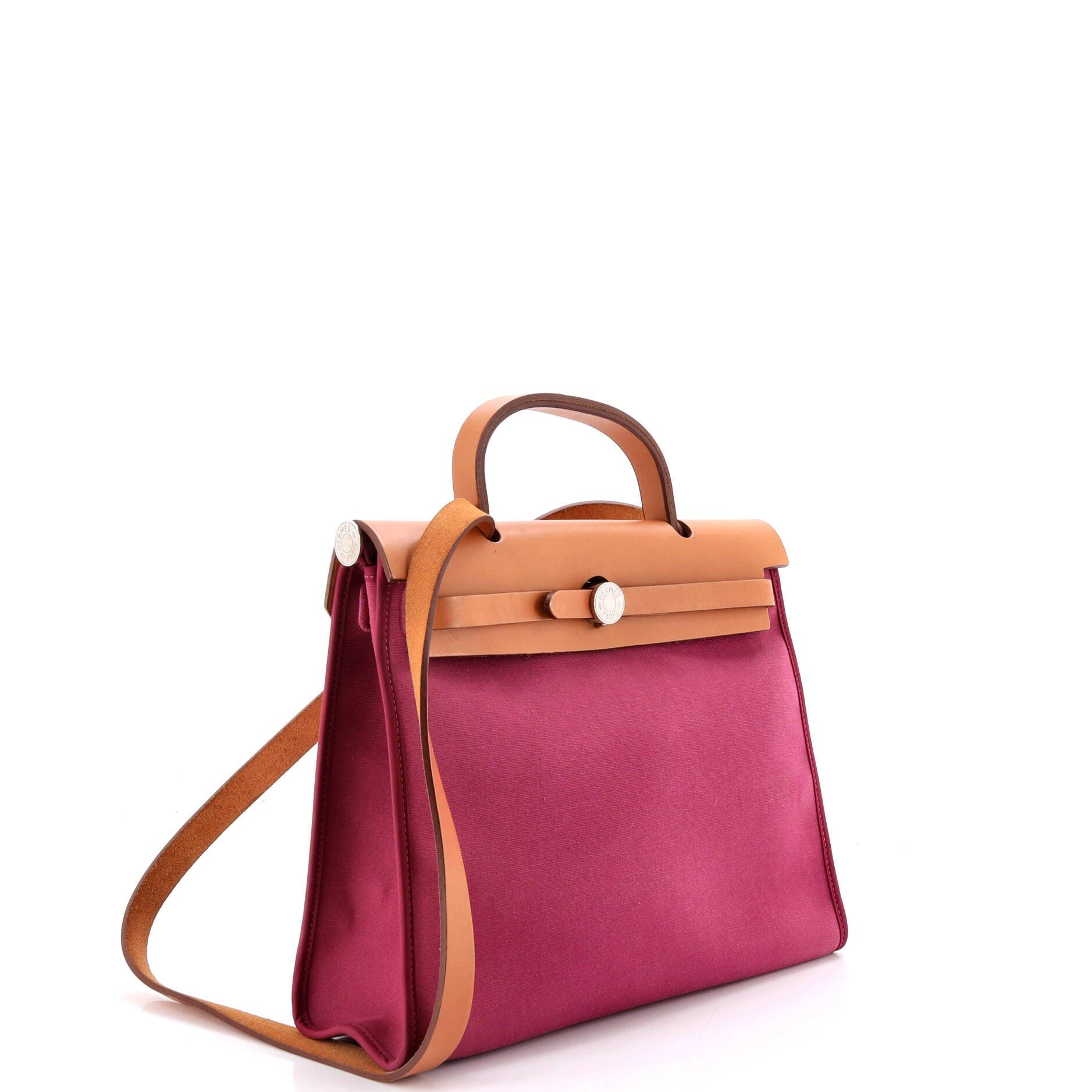 Pre-Owned Hermes Herbag Zip Leather and Toile 31, Alternate, color, Tosca