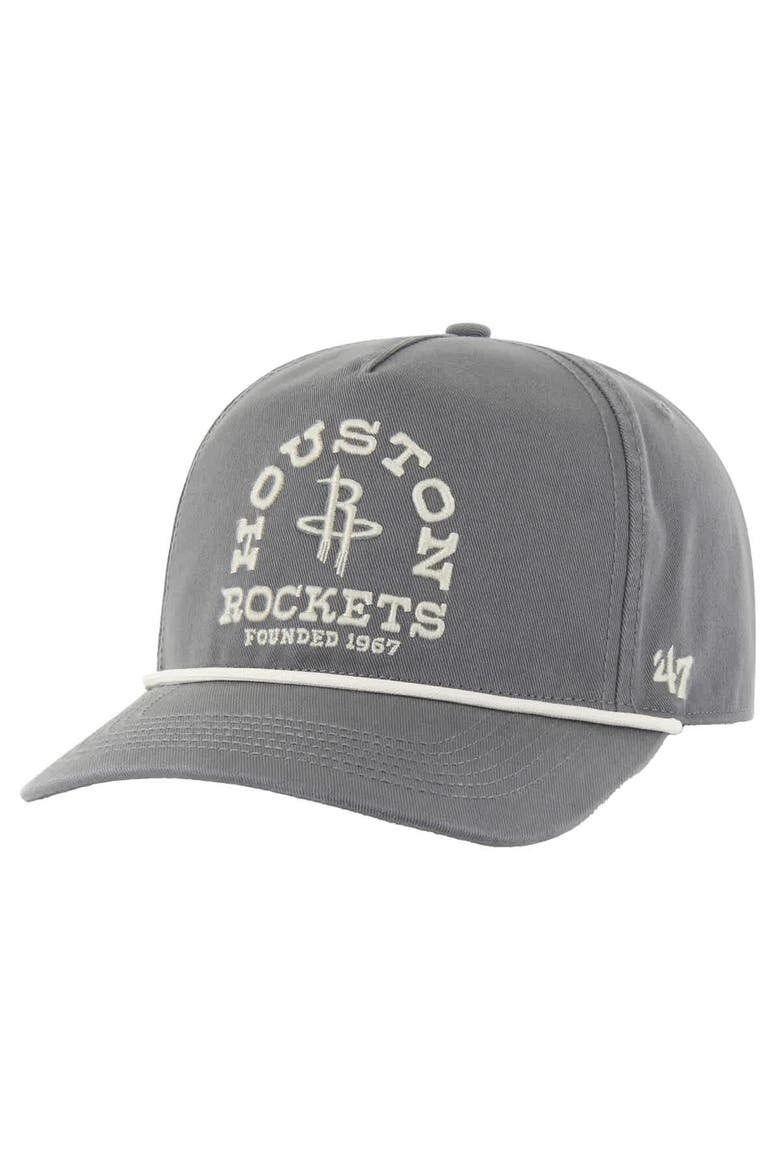 Men's '47 Charcoal Houston Rockets Canyon Ranchero Hitch Adjustable Hat, Main, color, Charcoal