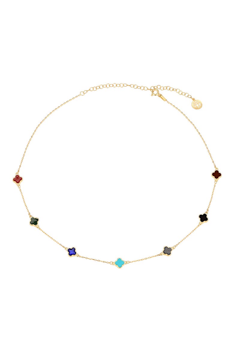 Enamel Clover Necklace, Main, color, GOLD