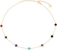 GABI RIELLE Enamel Clover Necklace
