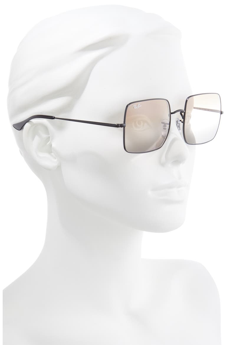 54mm Gradient Square Sunglasses, Alternate, color, BLACK