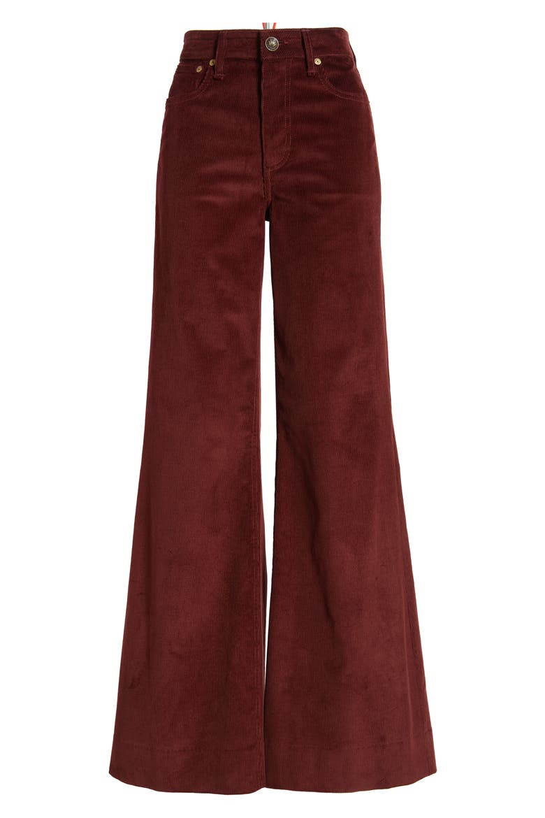 Skylar High Waist Corduroy Flare Pants, Alternate, color, BRGDY
