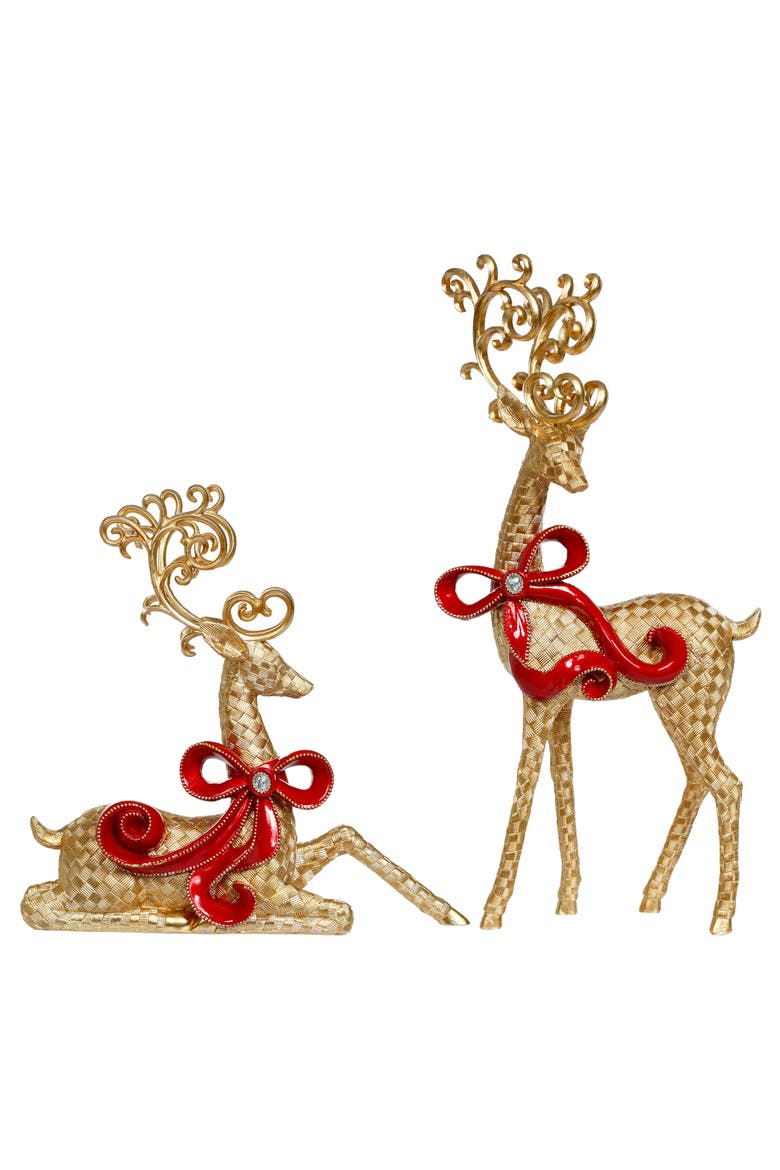 Regal Deer, Set of 2, Main, color, Champagne Gold