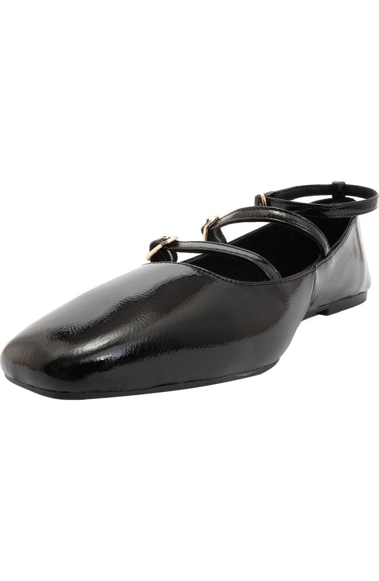 Forever & Always Shoes Serena Leather Mary Jane Flats, Alternate, color, Black Patent Leather