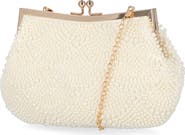 Jessica McClintock Gardenia Faux Pearl Clutch
