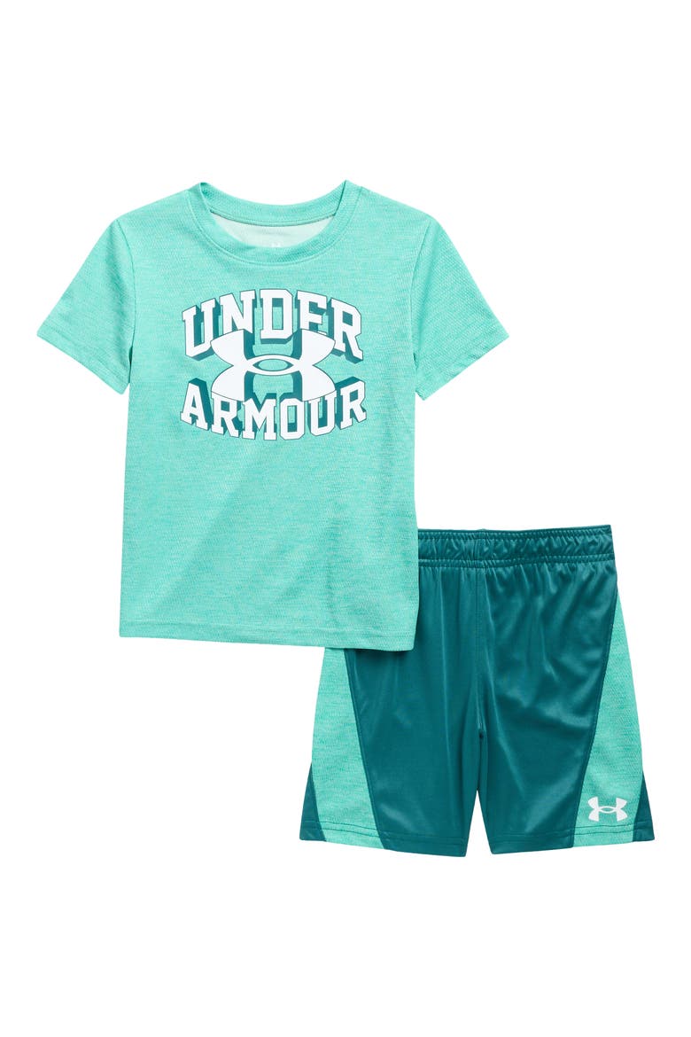 Kids' Cut & Sew Twist T-shirt & Shorts Set, Main, color, GREEN