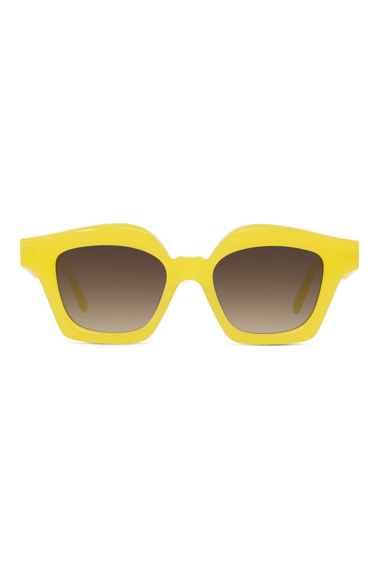 49mm Cat Eye Sunglasses, Main, color, SHINY YELLOW / GRADIENT SMOKE