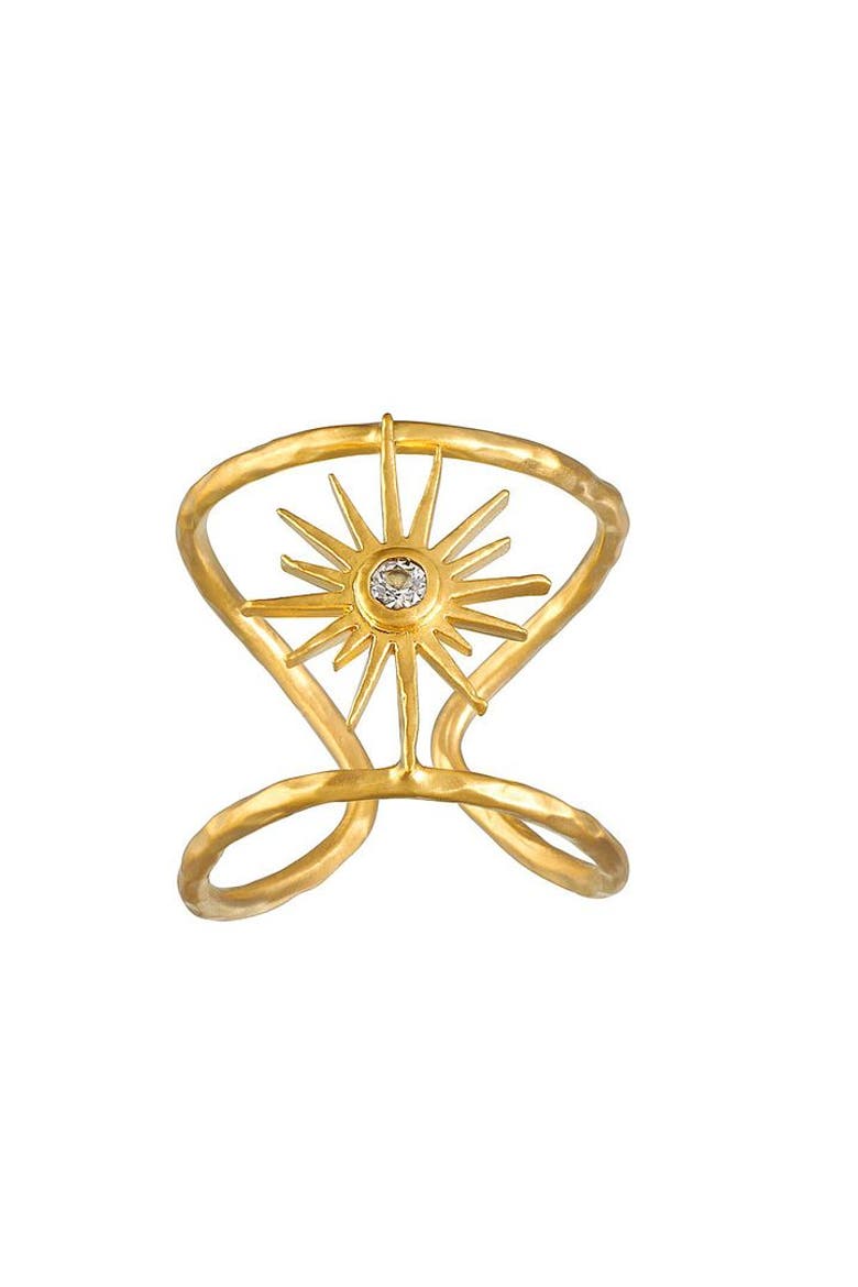 Divine Dreams Starburst Adjustable Ring, Main, color, Gold