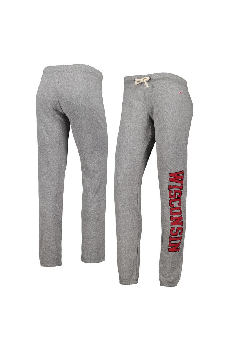 LEAGUE COLLEGIATE WEAR Women's League Collegiate Wear Heather Gray Wisconsin Badgers Victory Springs Tri-Blend Jogger Pants, Main, color, 