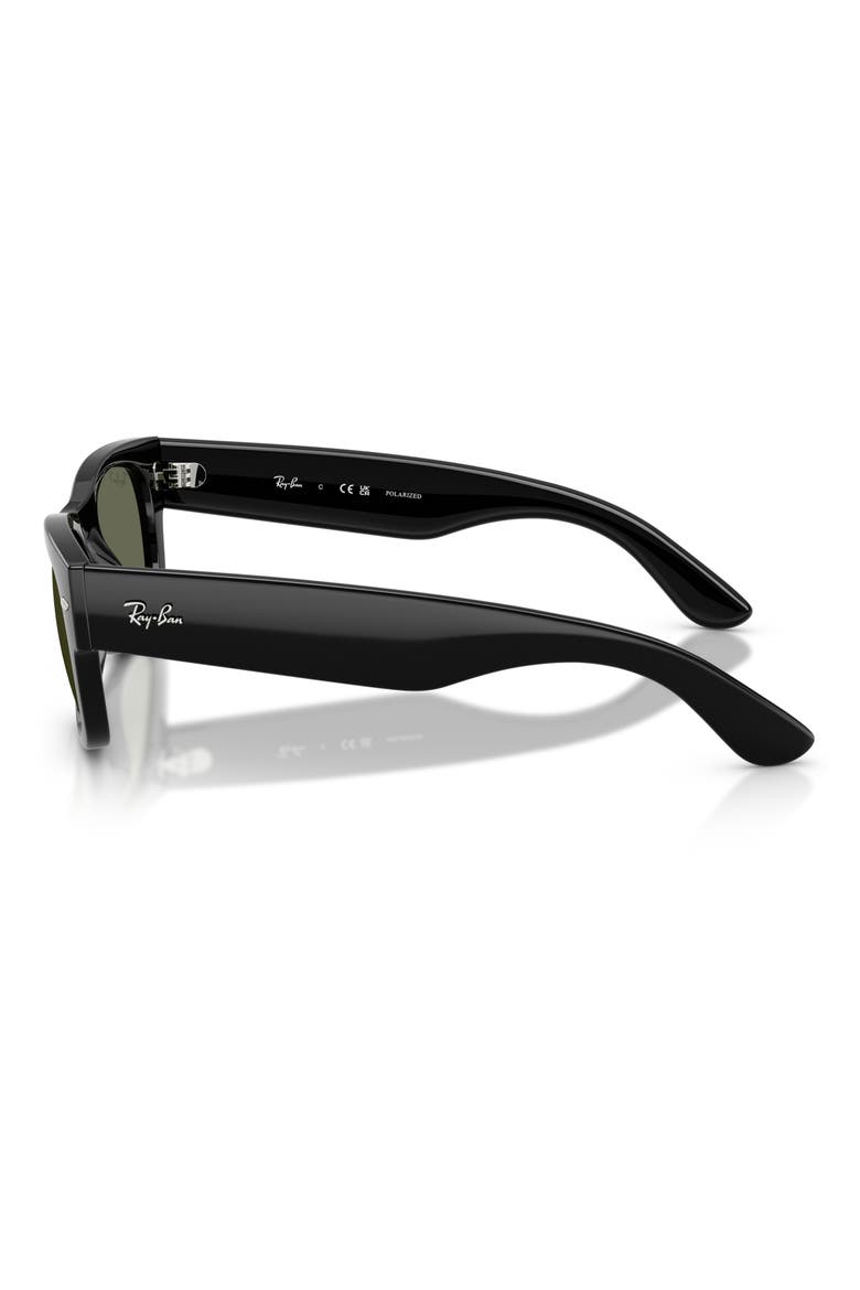 52mm Mega Wayfarer II Polarized Square Sunglasses, Alternate, color, BLACK / GREEN POLAR