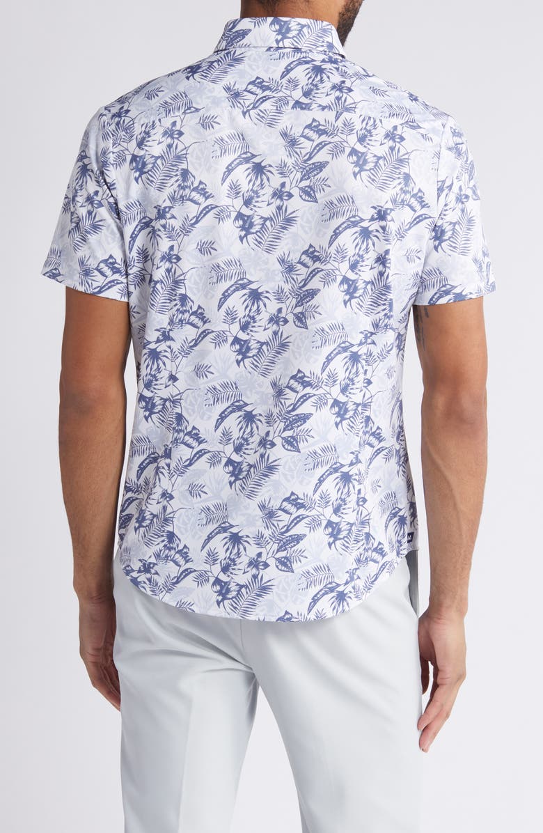 Mizzen+Main Halyard Trim Fit Print Short Sleeve Performance Knit Button-Up Shirt, Alternate, color,