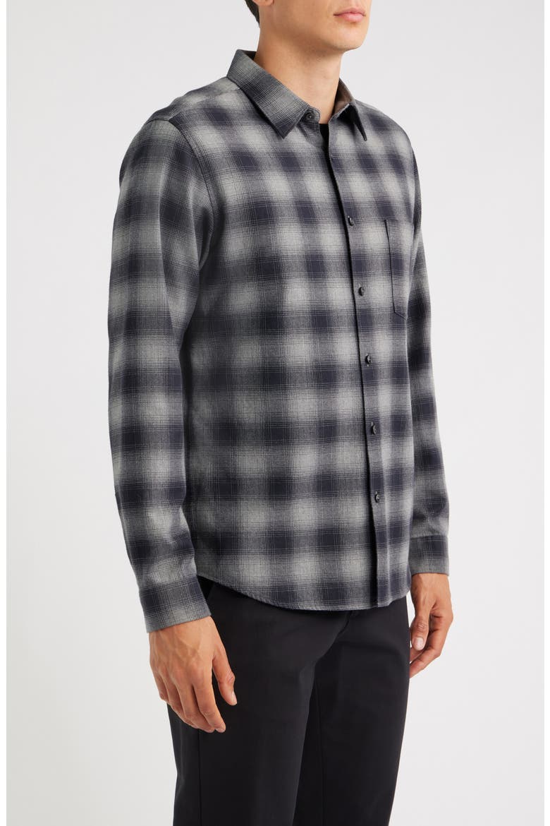Irving Graident Plaid Button-Up Shirt, Alternate, color, BLACK MELANGE