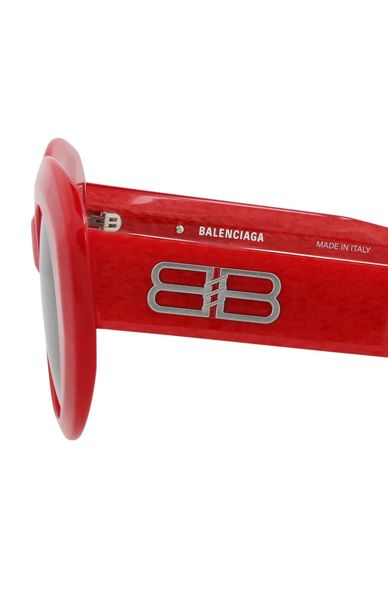 Balenciaga 52mm Oval Sunglasses, Alternate, color, Red Red Grey