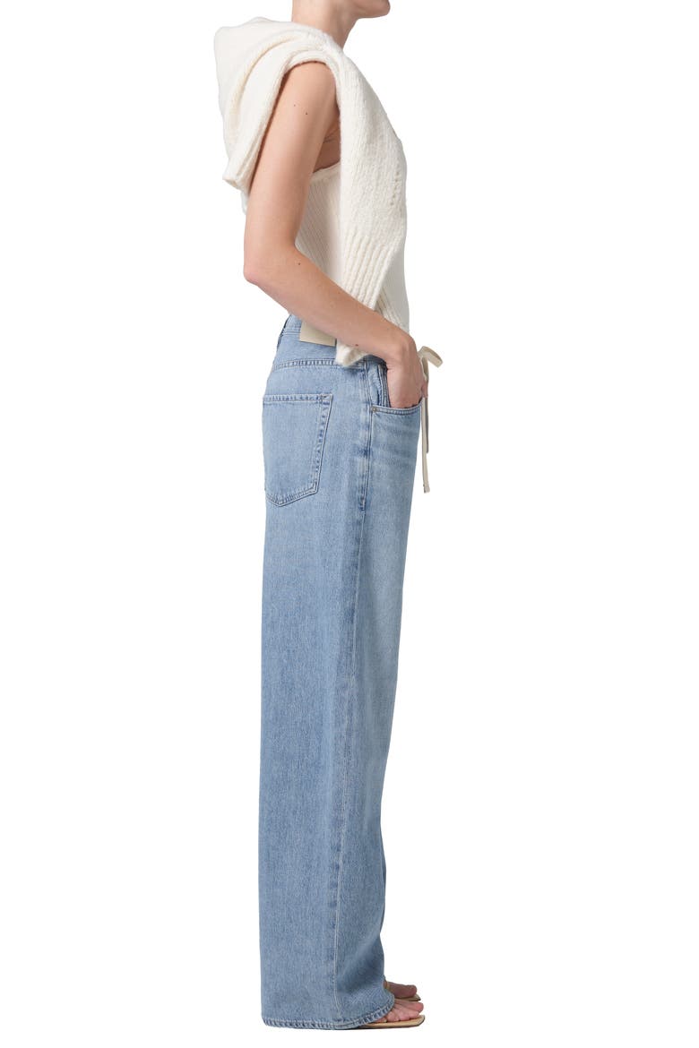 Brynn Wide Leg Organic Cotton Trouser Jeans, Alternate, color, BLUE LACE LT I