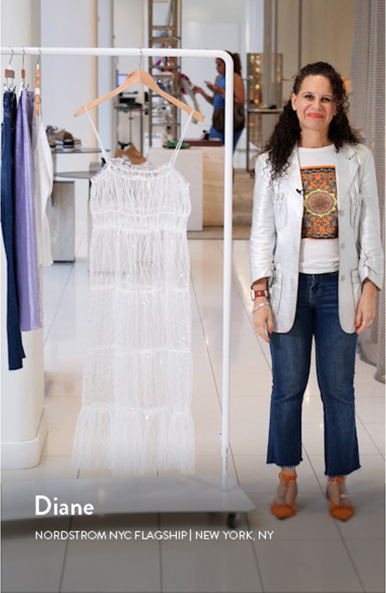 Sequin Tulle Sheer Midi Dress, sales video thumbnail