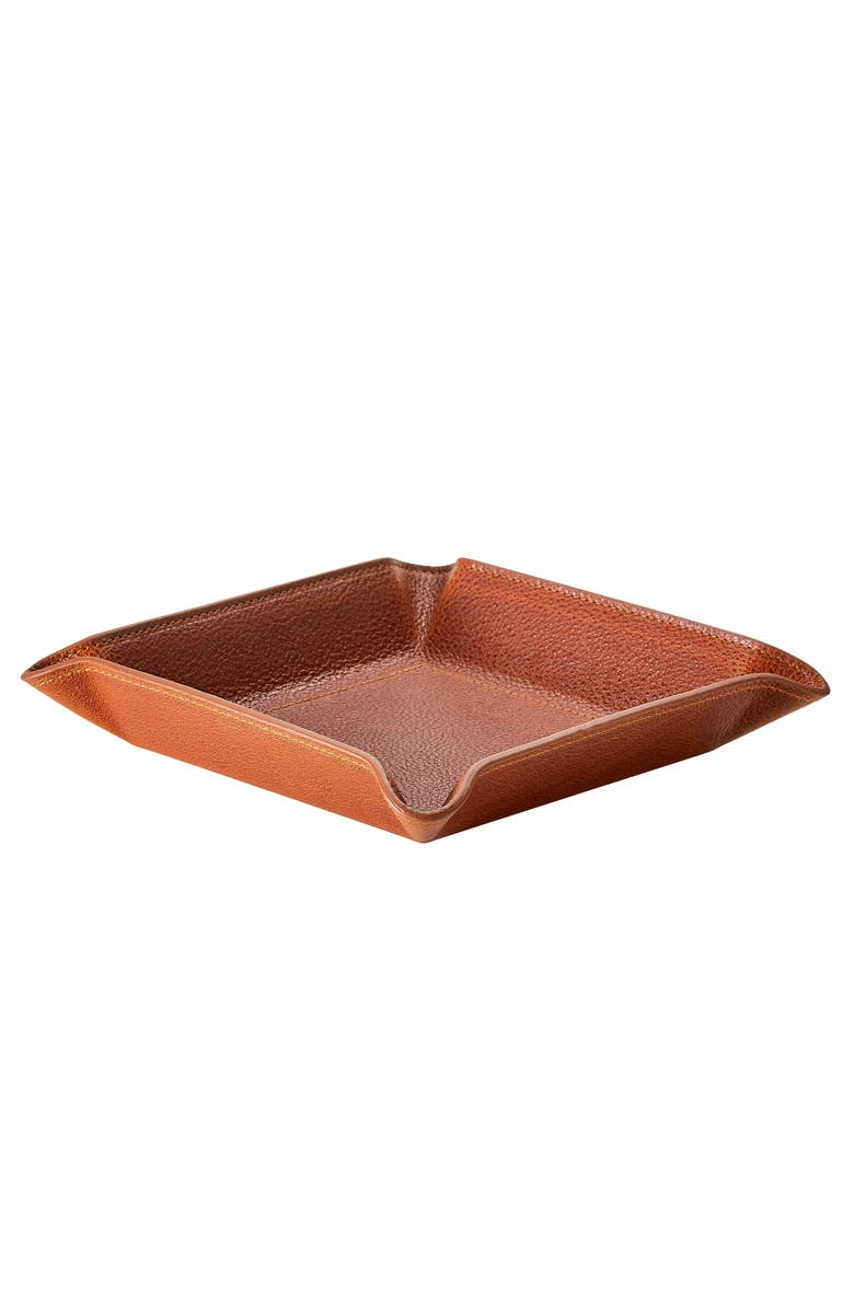 Graphic Image Leather Valet Tray, Alternate, color, Cognac