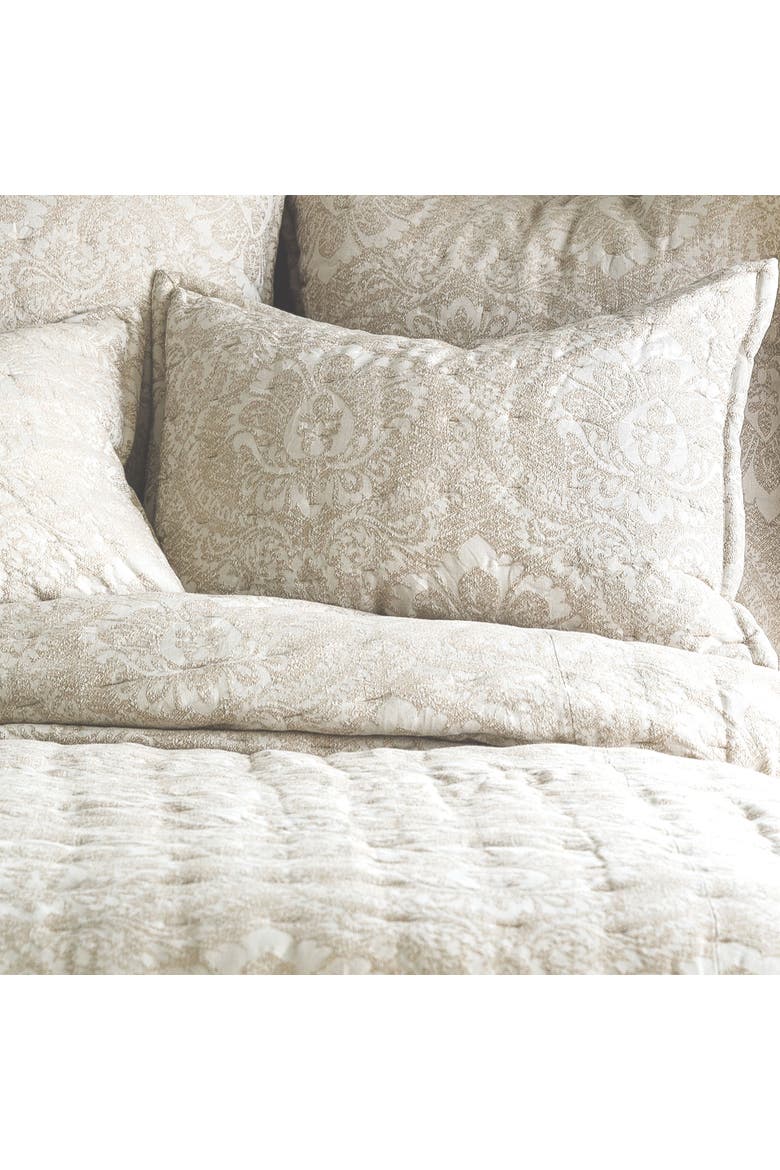 20" x 26" Navar Gray Damask Cotton Standard Sham - Machine Washable, Alternate, color, Brown