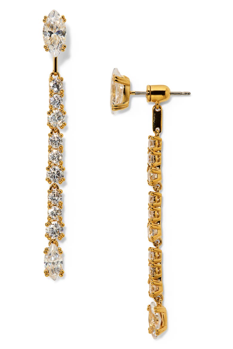Twinnie Front/Back Linear Earrings, Main, color, GOLD