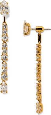 Nadri Twinnie Front/Back Linear Earrings