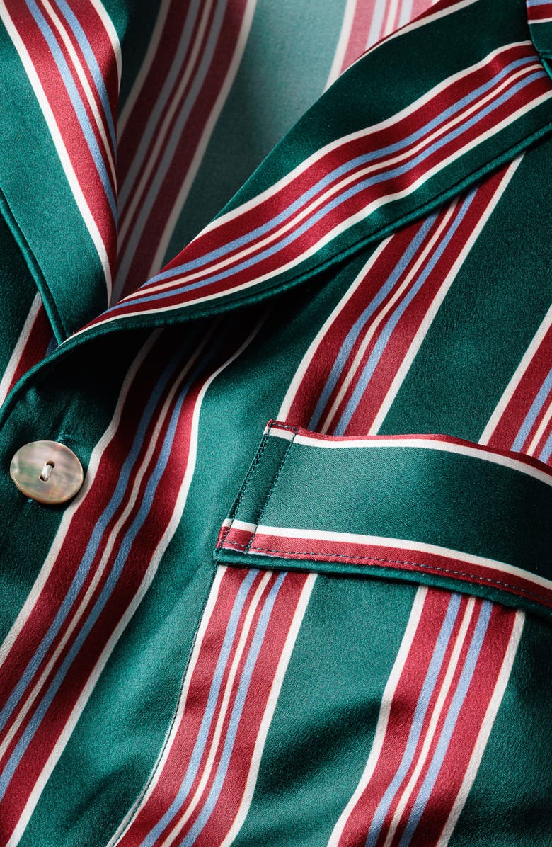Petite Plume Lancaster Stripe Mulberry Silk Pajamas, Alternate, color, 