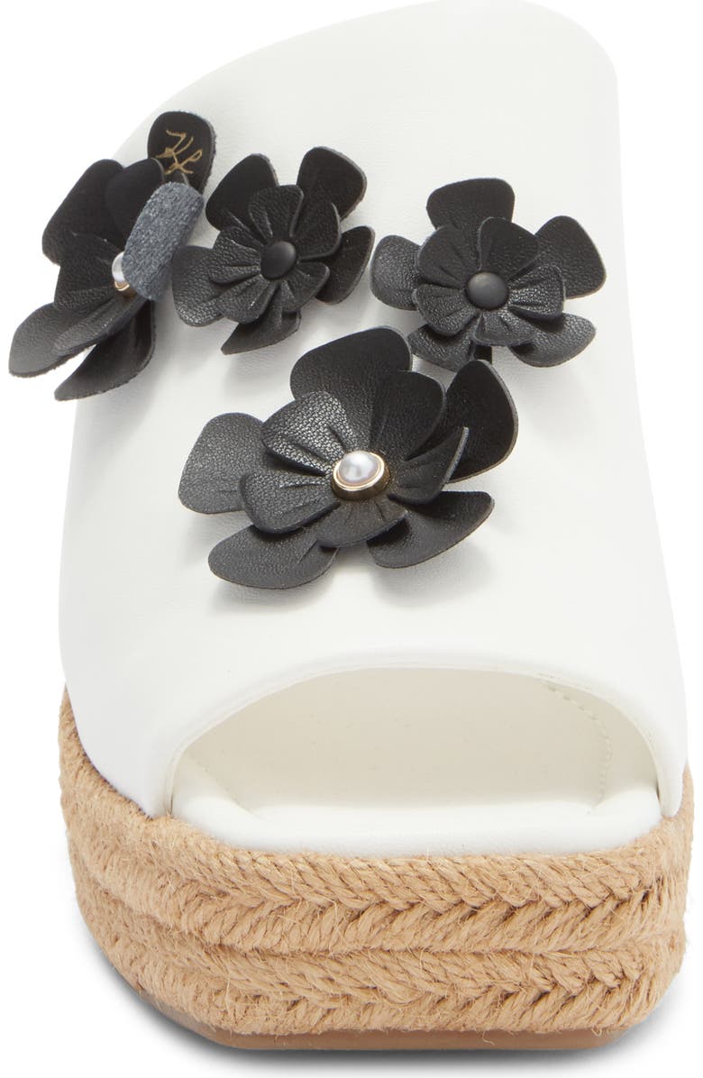 KARL LAGERFELD PARIS Clove Fleur Wedge Sandal, Alternate, color, Bright White