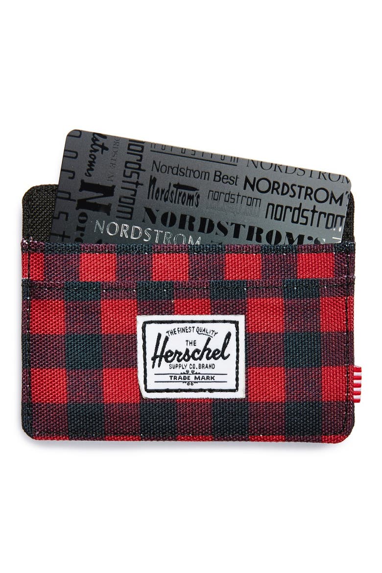'Charlie' Card Case, Main, color, BUFFALO PLAID