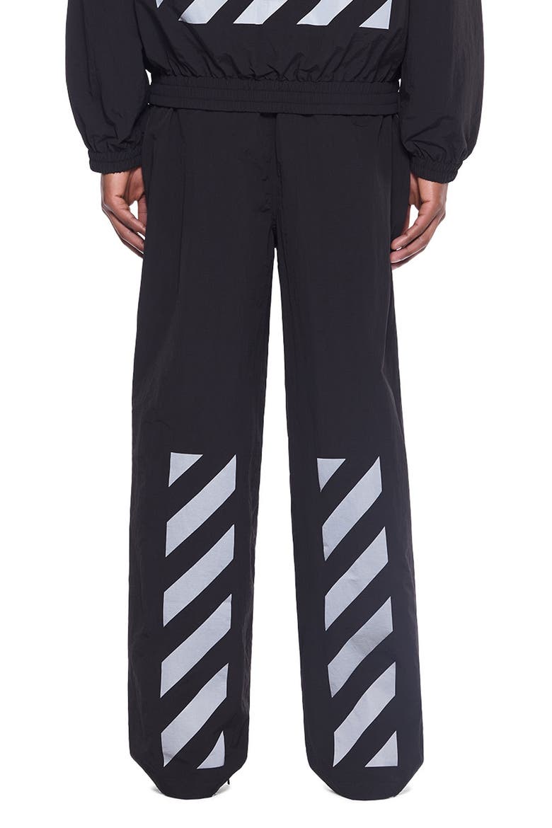 Reflective Diag Nylon Pants, Alternate, color, BLACK