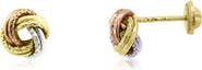The Lovery Fine Jewelry Tri-Color Knot Screw Back Stud Earrings