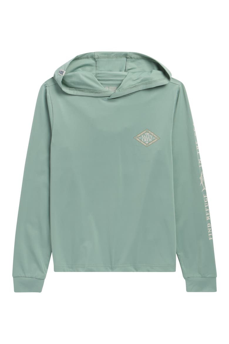Kids' Iconic Hooded UPF 50+ Rashguard, Main, color, JADE