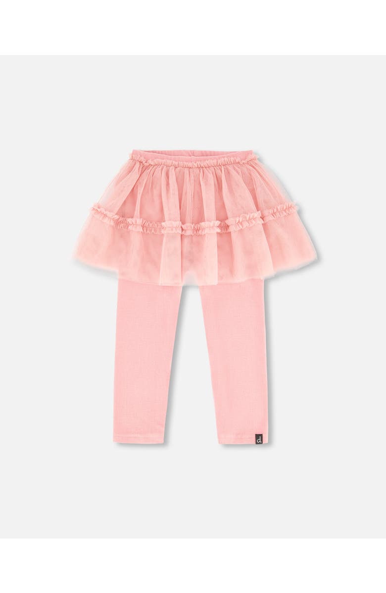 Deux par Deux Girl's Leggings With Tulle Skirt Pink, Main, color, 
