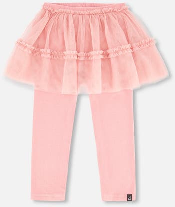 Deux Par Deux Leggings with Tulle Skirt - Mauve Glow Pink Deux Par Deux Leggings with Tulle Skirt - Mauve Glow Pink
