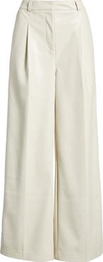 Open Edit Faux Leather Wide Leg Pants